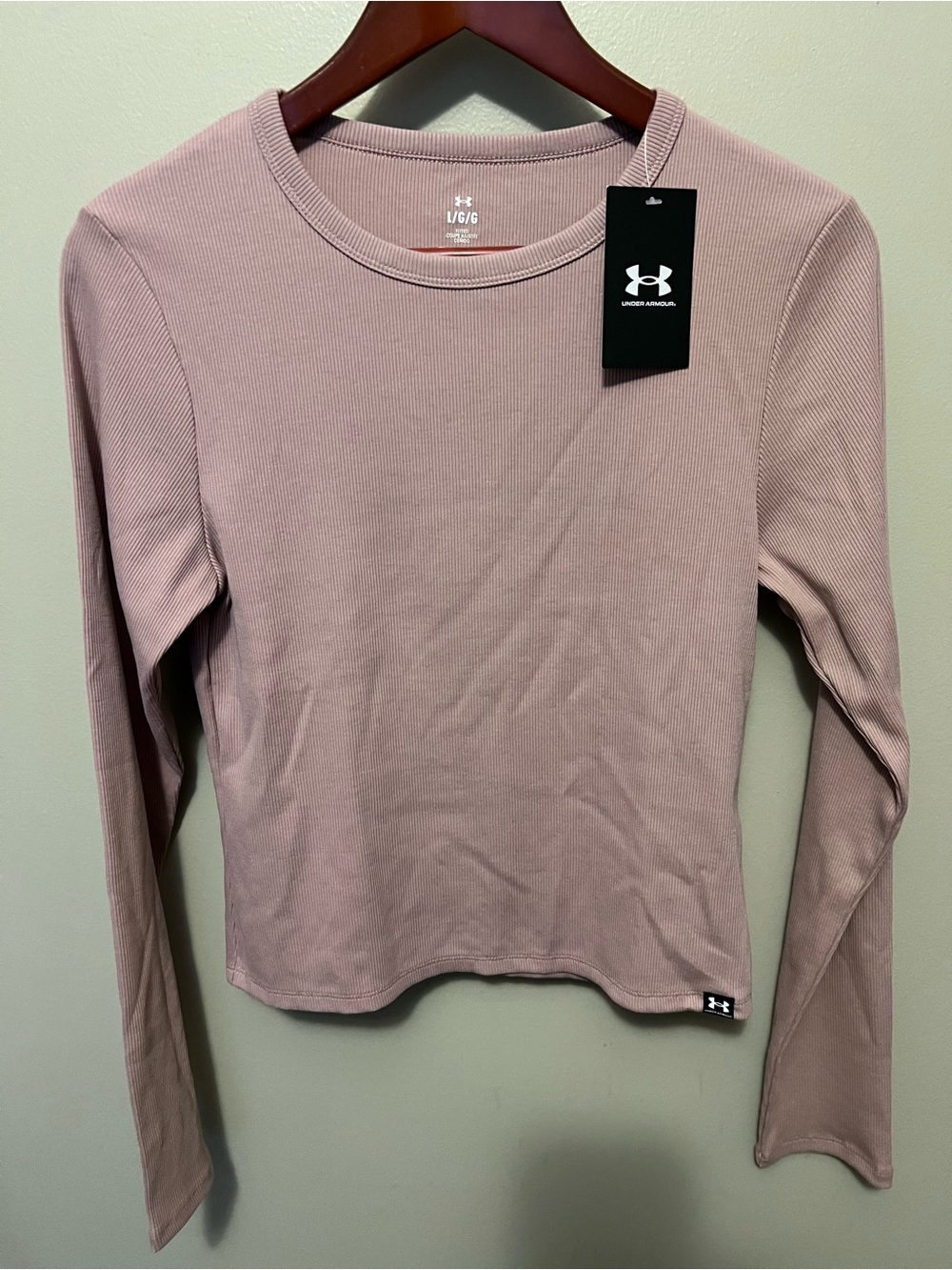 Under Armour Women's Long-Sleeve Ribbed Crewneck Top - Dusty Rose